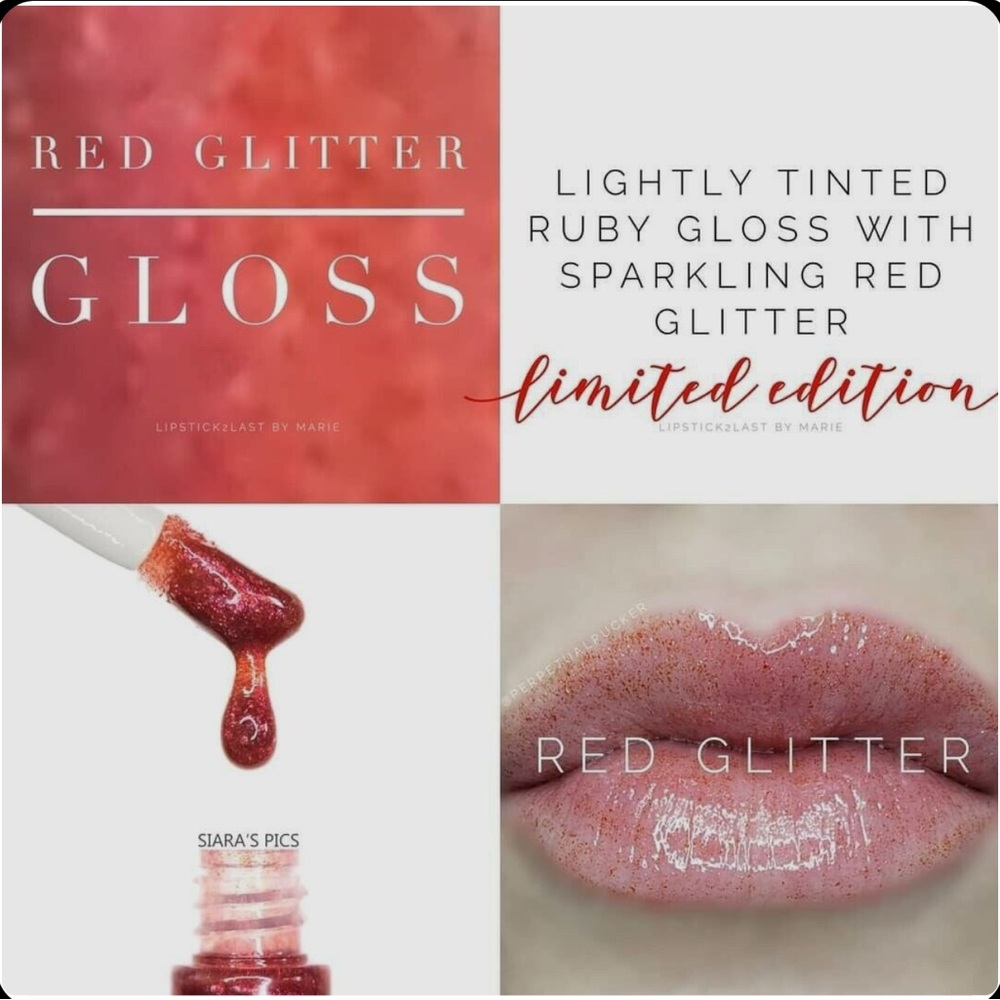 Lipsense by SeneGence Gloss Red Gliiter gloss new never opened